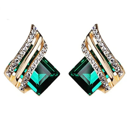 Zircon Crystal Rhombus Wings Earrings for Women Birthday Gifts Jewelry Good Vibrations