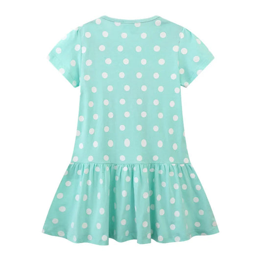 Jumping Meters 2-7T Animals Embroidery Applique Summer Dots Lovely Children's Girls Dresses Birthday Party Cute Baby Clothing Good Vibrations