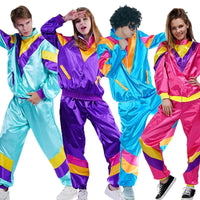 Cosplay Women Disco Suit Fancy Dress Hippie Costumes Men Disco Tracksuit Couples for Costumes Clothes Adult Carnival Costume Good Vibrations