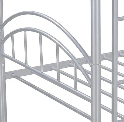 Twin Over Twin Bunk Bed Metal Bed Frame Stackable Bunker Bed for Teenagers Adults With Removable Ladder Safety Guardrail Good Vibrations