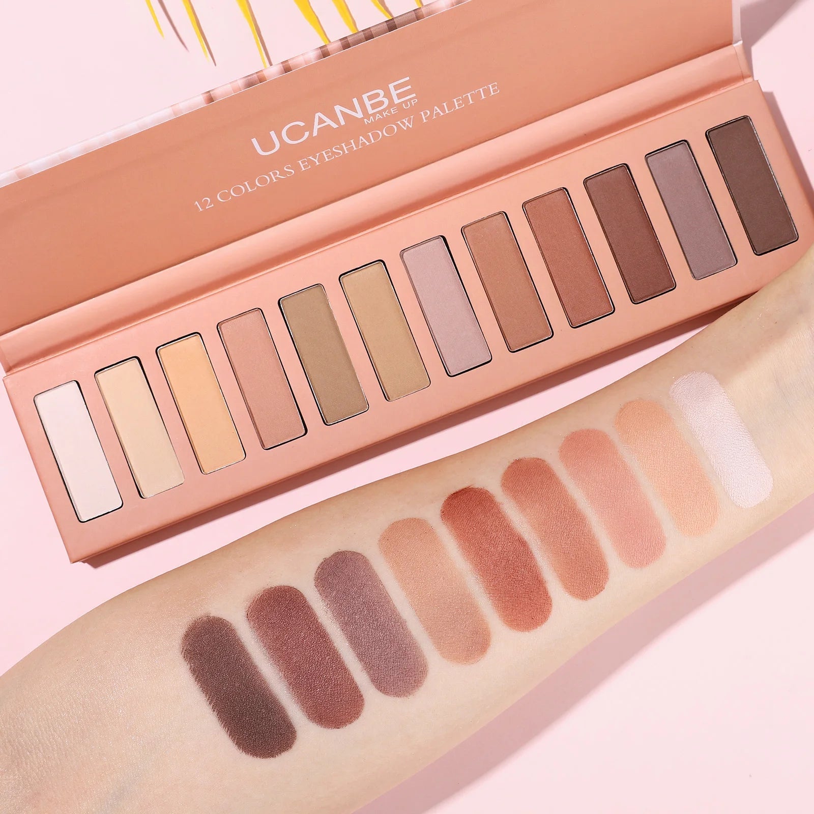 UCANBE 12 Color Eyeshadow Makeup Palette, Naked Nude Eye Shadow, Neutral Matte Shimmer Make Up Pallet - 05 Good Vibrations