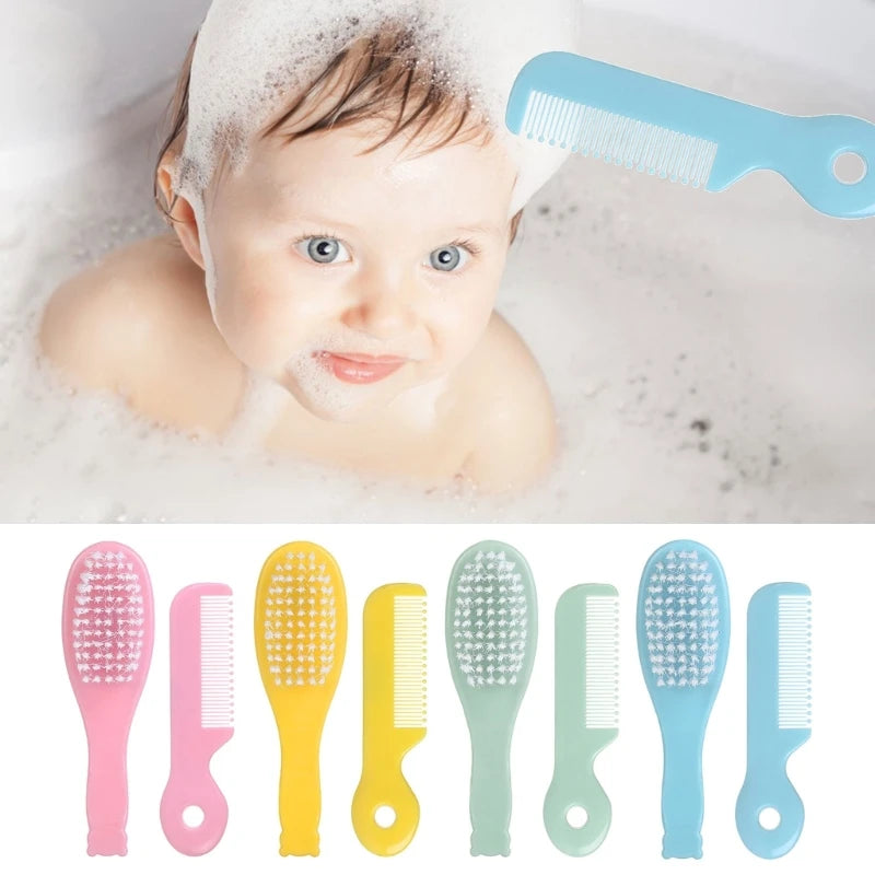 Baby Hair Brush & Comb Set Children Hair Brush Soft Nylon Bristle Cradle Caps Hair Brush for Toddler Infant  Massage Dropship Good Vibrations