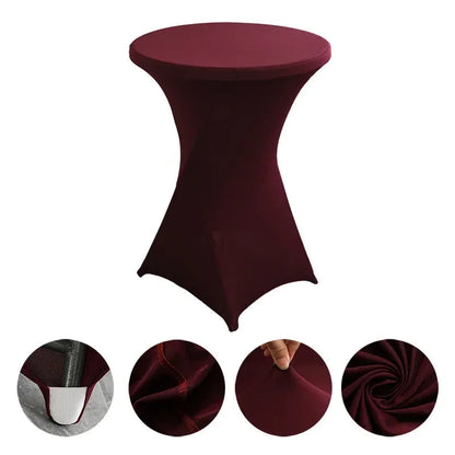 Wedding Birthday Party Decoration Cocktail Spandex Table Covers Round Cloth High Bar Banquet Hotel  Show Solid Colour Good Vibrations