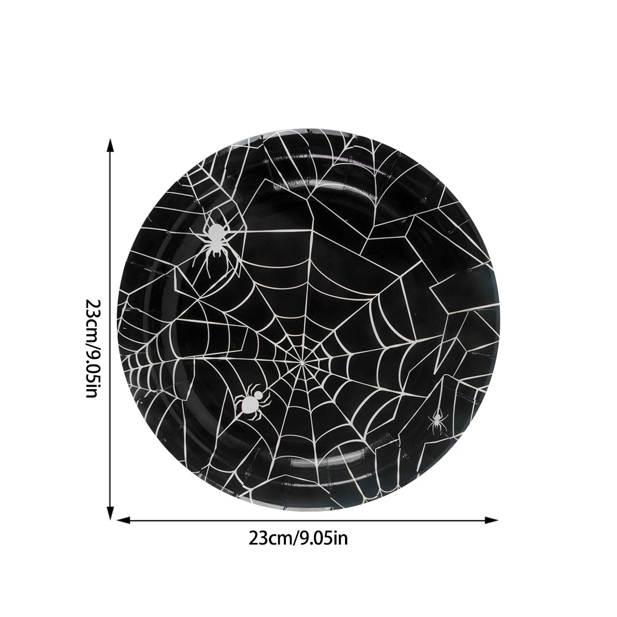 Halloween Party Spider Web Disposable Tableware Black Paper Plates Cups Napkins Halloween Party Home Decorations Supplies Good Vibrations