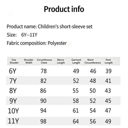Boys' loose sleeveless vest set summer thin cartoon comic portrait boys' tank top and shorts two-piece set children's clothing Good Vibrations