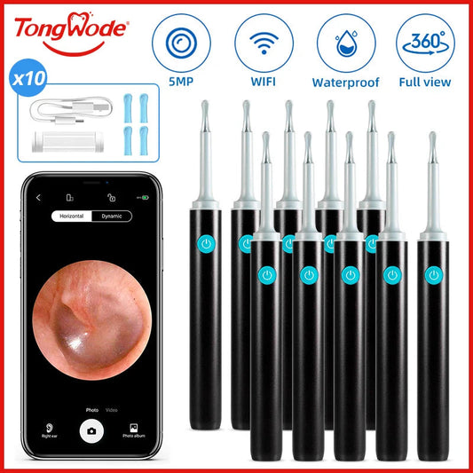 Wireless Visual Ear Endoscope Spoon Safe Silicone Earpick 5MP Camera Ear Wax Remover Luminous Otoscope 3.9mm Ear Cleaning Tools Good Vibrations