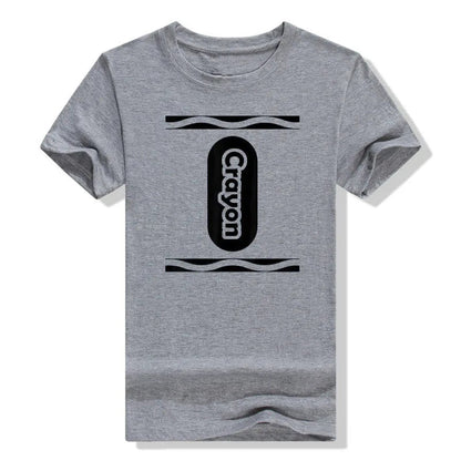 Pick Any Color Crayon Box Halloween Costume Couple & Group T-Shirt Gifts Letters Printed Graphic Tee Tops Basic Cotton Outfits Good Vibrations