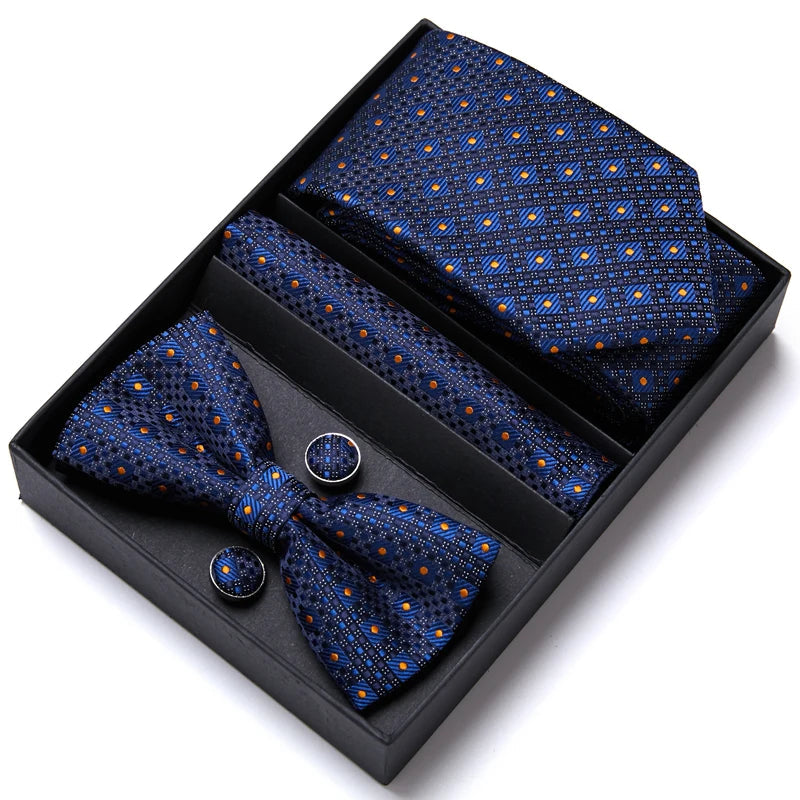 Tie For Men Formal Dress Tuxedo NeckTie Handkerchief Bow Tie Set PlaisyParty Groom Wedding Butterfly Bowtie In Box Good Vibrations