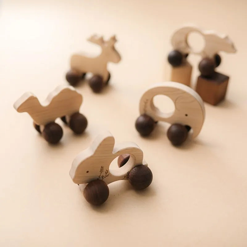 Wooden Cars Toys Maple Diy Crafts for Students Home Activities Montessori Grasping Teething Toy Newborn Birthday Gift Wood Block Good Vibrations