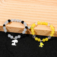 2pcs Magnetic Snoopy Couple Friendship Bracelets Holiday Gift Cartoon Character Wristwear Unisex Good Vibrations