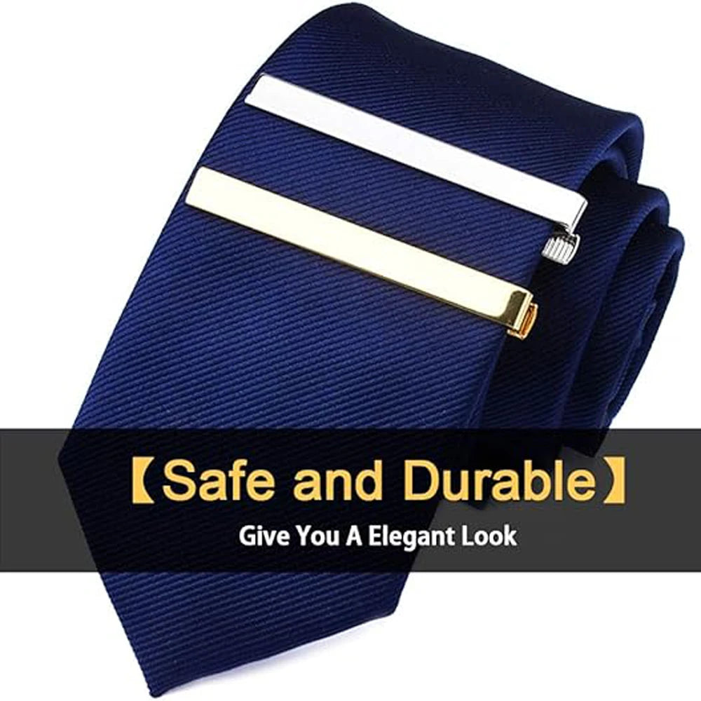 1 or 3 Pack Tie Clips for Men Long Styles Tie Bar Clip Set Square Edges Tie Tack Pins Necktie Bar Necktie Wedding Business Clips Good Vibrations