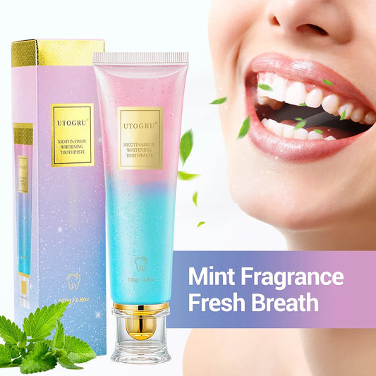 100g Niacinamide Whitening Toothpaste Refreshing Clean Teeth For Men And Women Fresh Breath Toothpaste To Remove Tooth Stains Good Vibrations