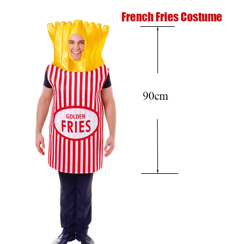Unisex Women Men Hot Dog Baguette Chili Cupcake Tuna Croissant Potato Pizza Donut Fancy Dress Up Adult Couple Halloween Costume Good Vibrations