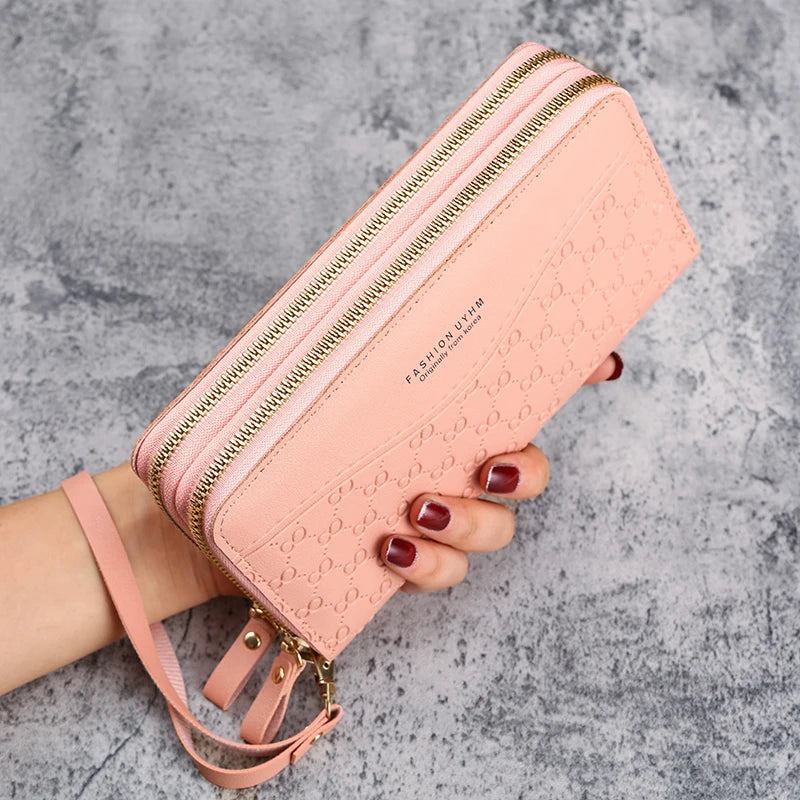 2024 New Purse Ladies Long Zipper Wallet Fashion Embossed Large-capacity Mobile Phone Pocket Purse Good Vibrations