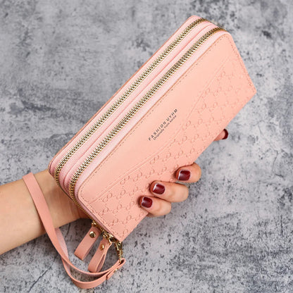 2024 New Purse Ladies Long Zipper Wallet Fashion Embossed Large-capacity Mobile Phone Pocket Purse Good Vibrations