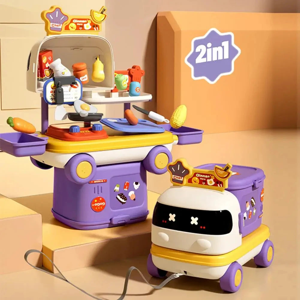 Kids House Play Kitchen Toys Makeup Medical DIY Simulation Cooking Food Tableware Role Play Kitchen Toddler Girl Baby Xmas Gift Good Vibrations