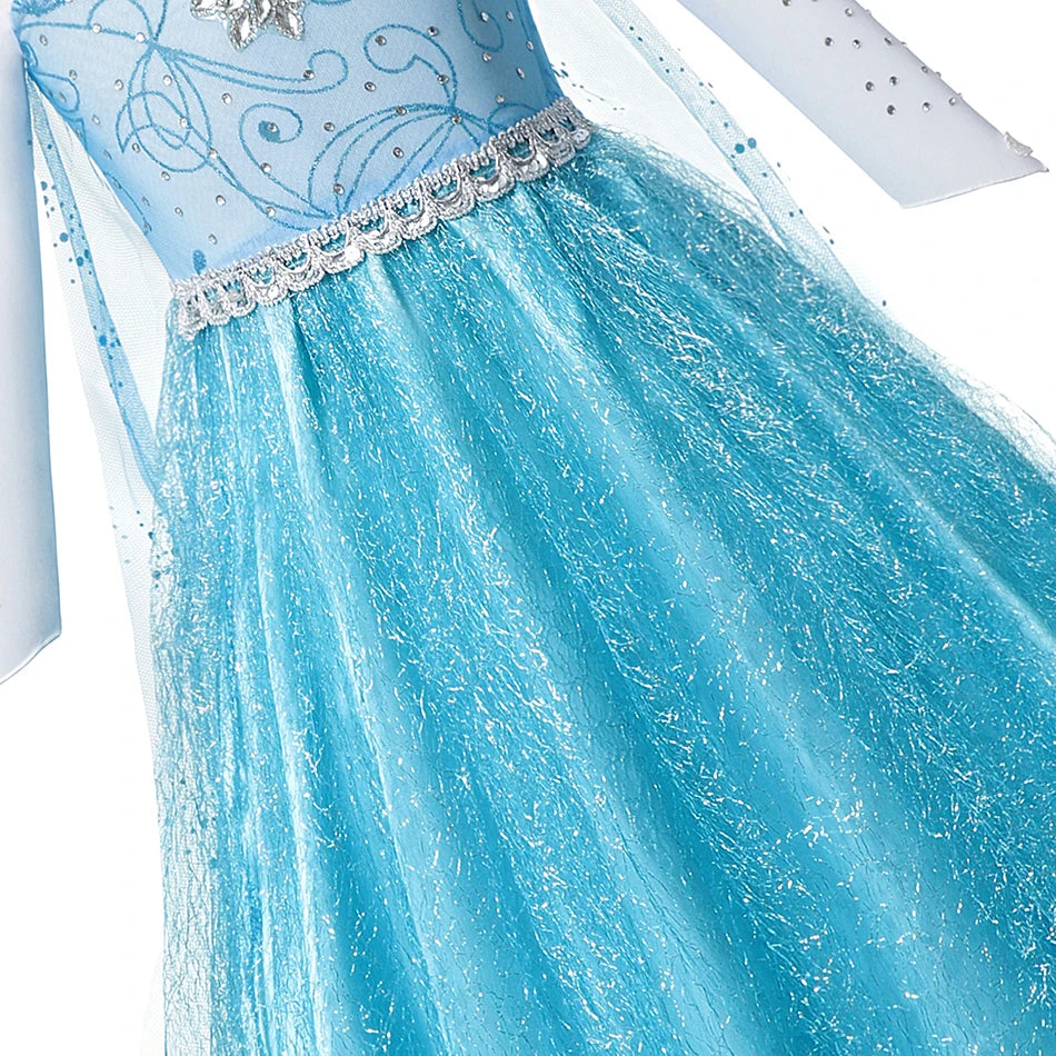 Summer Fancy Queen Elsa Anna Costume Girls Princess Dress Toddler Halloween Cosplay Party Vesidos For 2-10 Years Good Vibrations