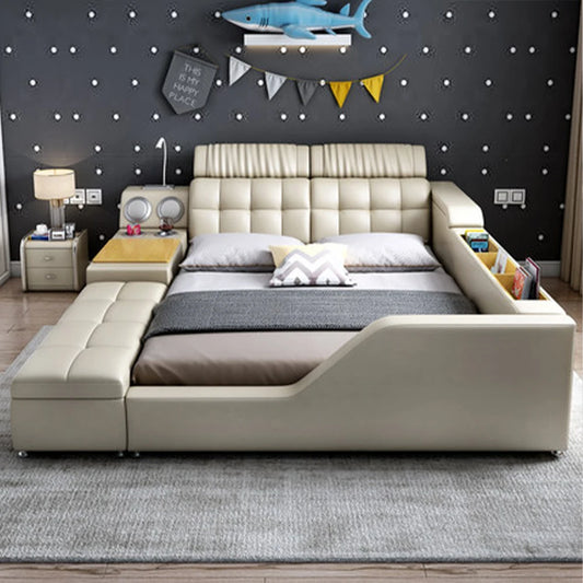 Modern Multi-Functional Tech Smart Bed with Storage, Speakers, USB, Bookshelves, and Tatami – Luxury King/Queen Ultimate Bed Good Vibrations