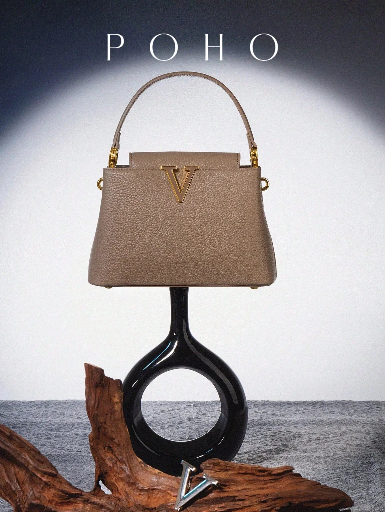 POHO Customized V Handbag Medium Elegant Classic Fashion Accessory for Party Gift Ideas for Women Friends Sisters Mothers Good Vibrations