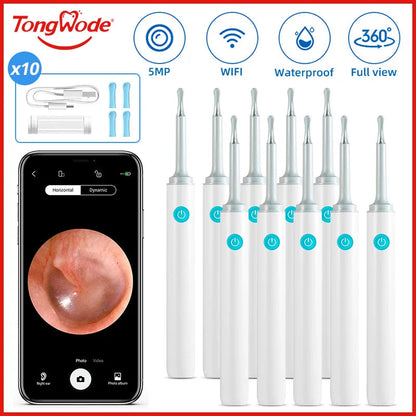 Wireless Visual Ear Endoscope Spoon Safe Silicone Earpick 5MP Camera Ear Wax Remover Luminous Otoscope 3.9mm Ear Cleaning Tools Good Vibrations