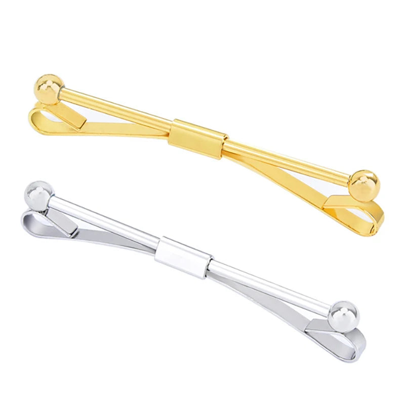 Tie Clip Fashion Style Ties for Men Metal Tone Simple Bar Clasp Practical Clasp Tie Pin for Mens Collar Clip Necktie Accessories Good Vibrations