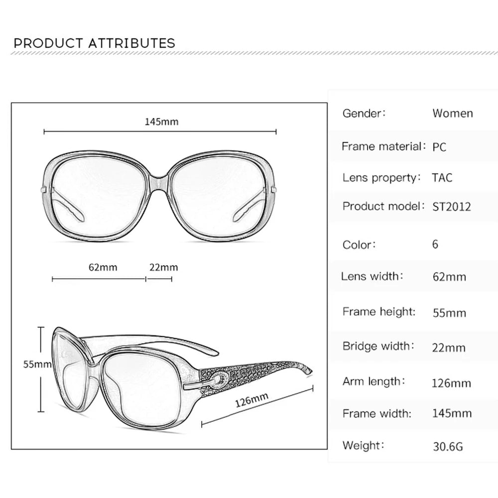 YSYX Polarized Women's Sunglasses Brand Designer Sun Glasses Fashion Classic Big Frame Glass Female Vintage Oculos De Sol ST2012 Good Vibrations