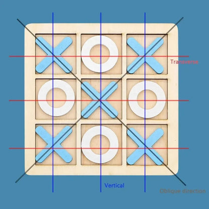 1PC Wooden Board Game Tic Tac Toe 9"x9" Table Toy for Kids Gifts Family Games Desk Decoration Board Game Good Vibrations