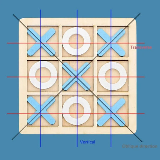 1PC Wooden Board Game Tic Tac Toe 9"x9" Table Toy for Kids Gifts Family Games Desk Decoration Board Game Good Vibrations