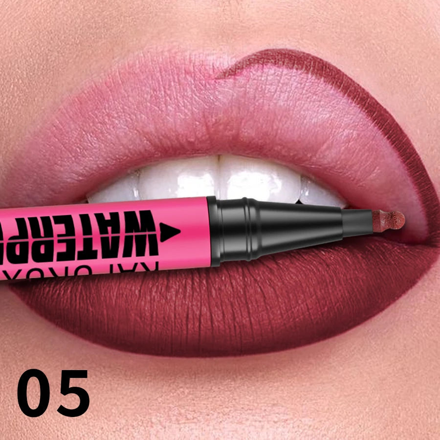 1PC Liquid Matte12-Color Lipliner Pencil Waterproof Plumping Stain Lipstick Natural Lip Liner Outline Lips Contour Makeup Good Vibrations