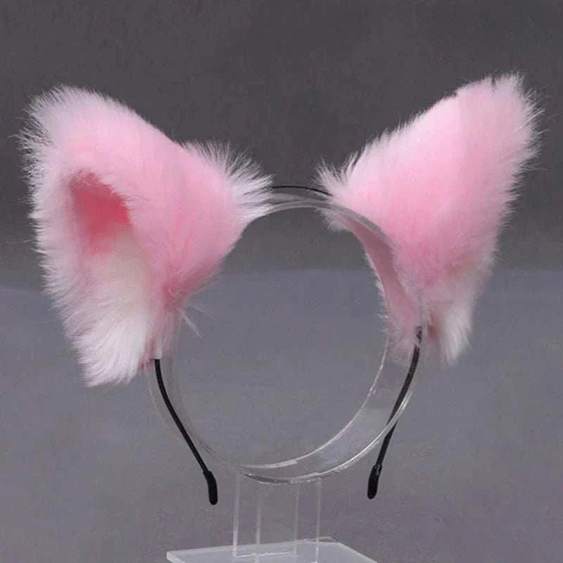 Lolita Animal Cat Fox Ear Hair Hoops Cosplay Faux Fur Hairband
