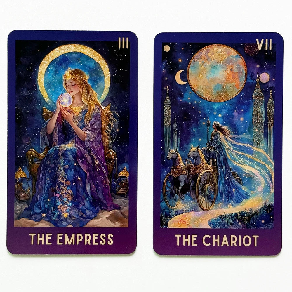 Celestial Tarot Deck, 78 English Tarot Cards with Guidebook, Beginner To Experienced, Wisdom of Traditional Tarot, 12x7cm Good Vibrations