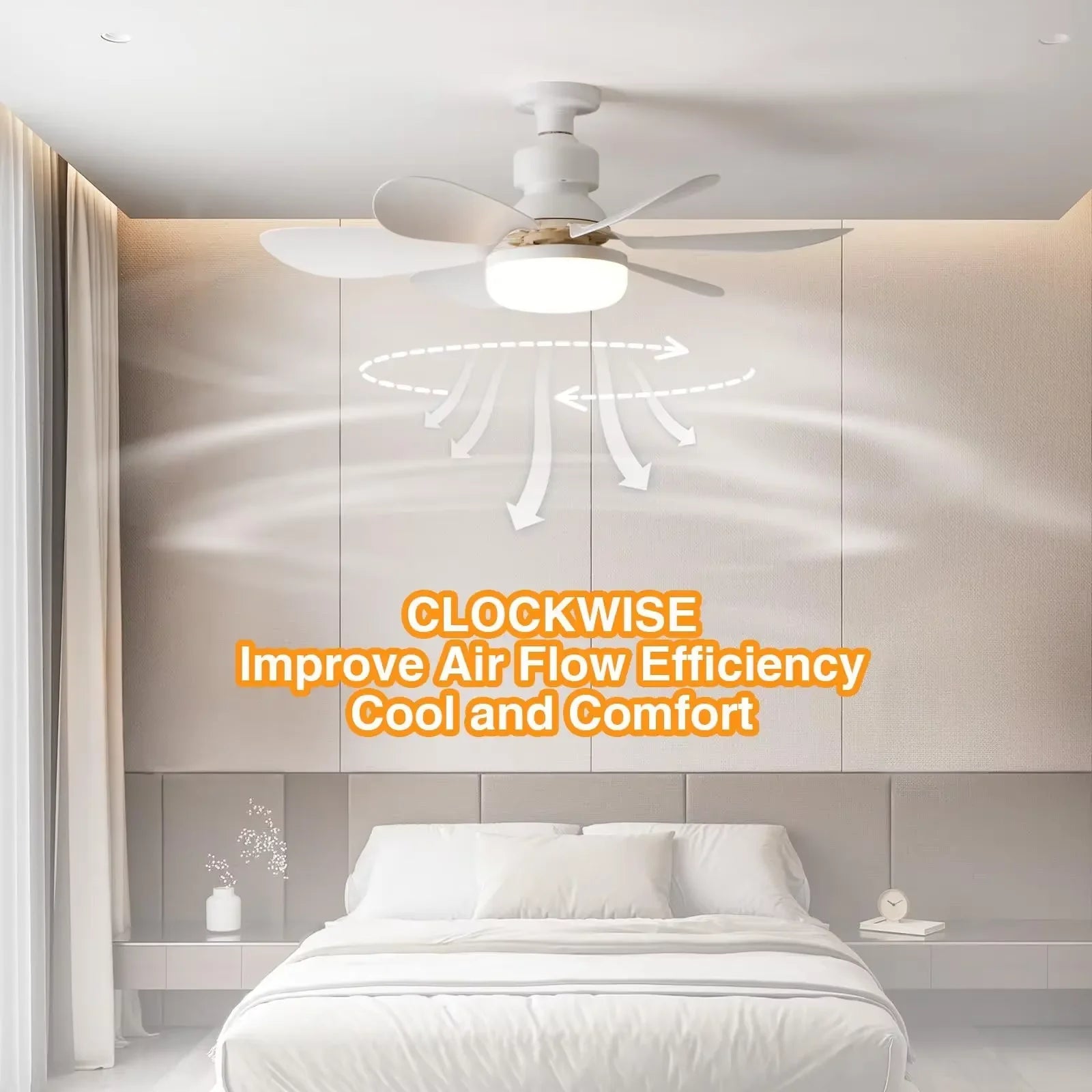 Socket Fan Light With Remote Control Dimmable LED White Socket Ceiling Fan E27 Socket Bulb Bedroom Kitchen Fan Light Good Vibrations