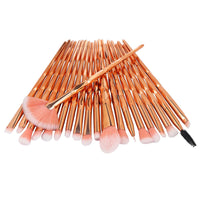 20Pcs Diamond Makeup Brushes Set Powder Foundation Blush Blending Eye shadow Lip Cosmetic Beauty Make Up Brush Pincel Maquiagem Good Vibrations