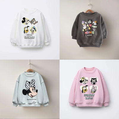 Fashion Children Costumes Lovely Cartoon Print Leisurewear Boys And Girls For 0-6 Years Breathable Loose Cotton Long Sleeves