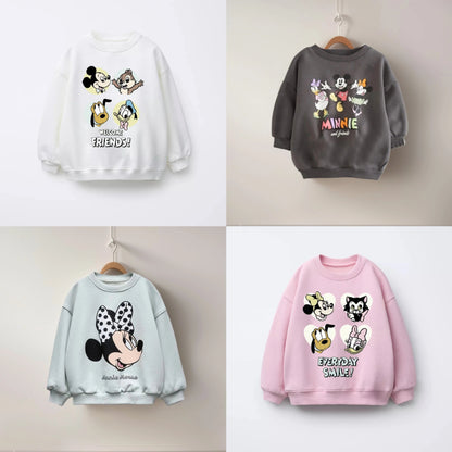 Fashion Children Costumes Lovely Cartoon Print Leisurewear Boys And Girls For 0-6 Years Breathable Loose Cotton Long Sleeves Good Vibrations