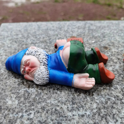 15cmDrunken Garden Gnomes  Funny Resin Statues for Home Decor  Whimsical Indoor Outdoor Ornaments EcoResin Weatherproof Good Vibrations