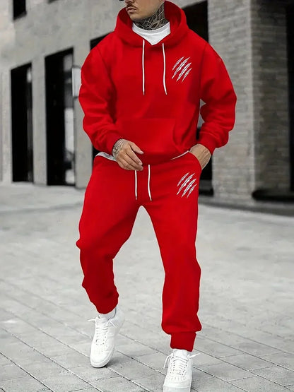 2025 Men's Fall Printed Hoodie and Jogger Set - Perfect for School Start Season men clothes tracksuit mens clothes funny suit Good Vibrations