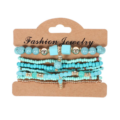 Bohemian Handmade Beads Bracelet Set For Women Summer Colorful Beaded Chain Bangle Men Boho Jewelry Accessories Good Vibrations