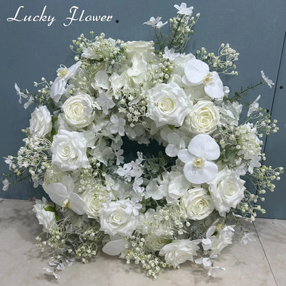 Artificial flowers Wreath Wedding Decoration Table Frame decor Floral Centerpiece Flower Backdrop Arrangement Flower Row Good Vibrations