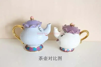 Disney Teapot Cute Cartoon Beauty And The Beast Coffee Pots Mug Mrs Potts Chip Cup Tea Cup Pots One Tea Set Droshipping Desk Gif Good Vibrations Adult Super Store