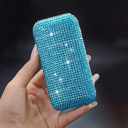 Luxury Rhinestone Cigarette Box with USB Charging Lighter Windproof Portable Smoking Accessories Fashionable Women's Gift Good Vibrations Adult Super Store