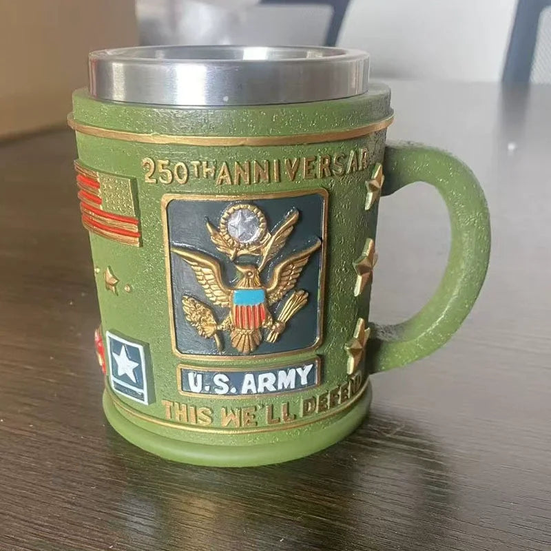Military 3d Resin Mug, Thematic Coffee Cup With Detailed Sculpture, Unique Gift & Collectible For Enthusiasts Good Vibrations