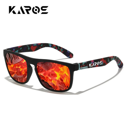 KAROS Sunglasses Men/Women Polarized Square Mirror Brand Design Luxury UV400 SunShade Unisex Fishing Driving Cycling Hiking Good Vibrations