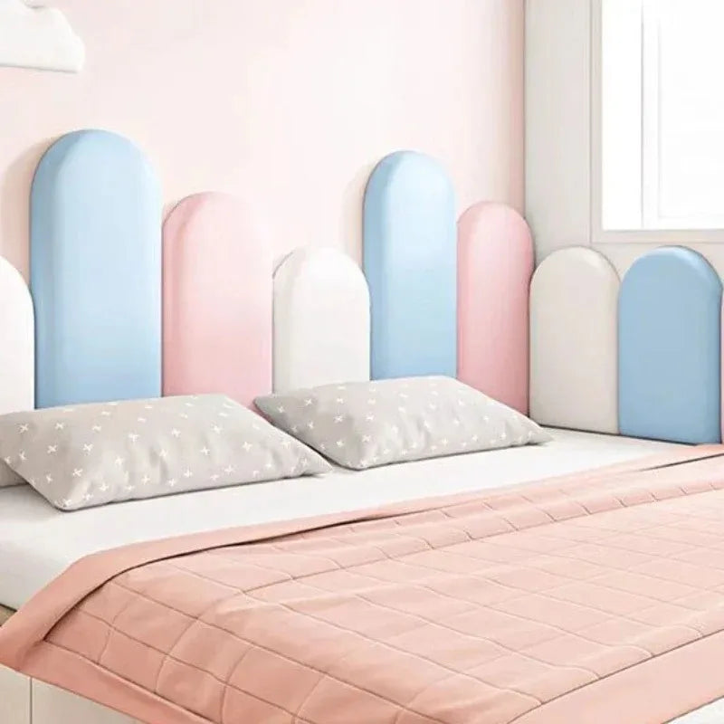1PC 7.87inx15.75in Bed Headboards Anti-collision Wood Wall Panels  Bed Head Headboard Stickers Tete De Lit Good Vibrations