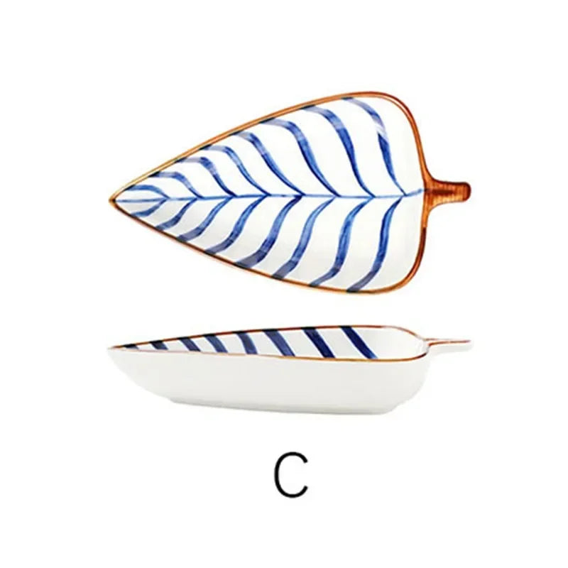 Creative leaf saucer cold dish restaurant household ceramic plate for restaurant banquet Good Vibrations