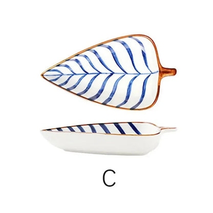 Creative leaf saucer cold dish restaurant household ceramic plate for restaurant banquet Good Vibrations