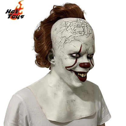 Halloween 2025 Mask  Stephen King's It Mask Pennywise Horror Clown Joker Mask Clown Mask Halloween Cosplay Costume Props Good Vibrations