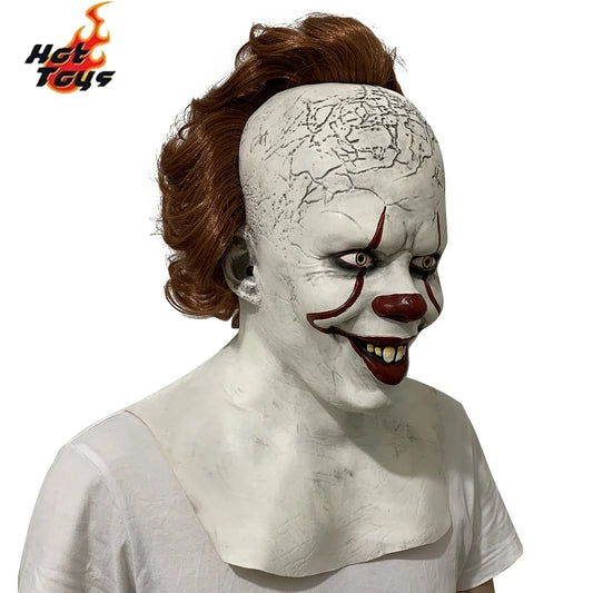 Halloween 2025 Mask  Stephen King's It Mask Pennywise Horror Clown Joker Mask Clown Mask Halloween Cosplay Costume Props Good Vibrations
