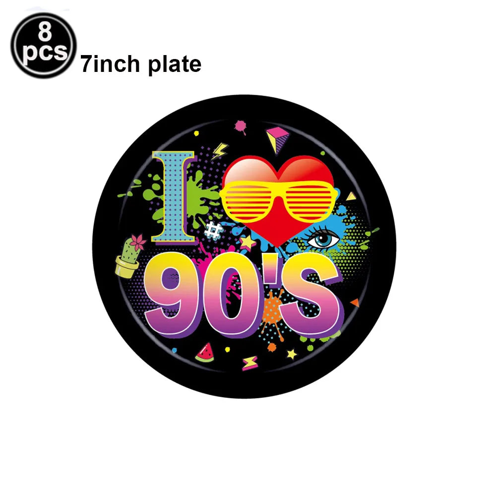 80s Party Table Covers Disposable Plastic Tablecloths Back to The 80s Party Supplies Decorations 80's Theme Disposable Tableware Good Vibrations