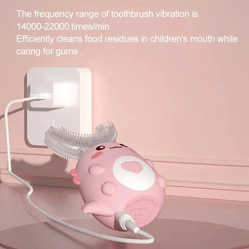 Electric U-shaped Toothbrush Children Sonic Toothbrush 360 Degrees Smart Dental Tooth Brush Teeth Whitening for Waterproof Kids Good Vibrations